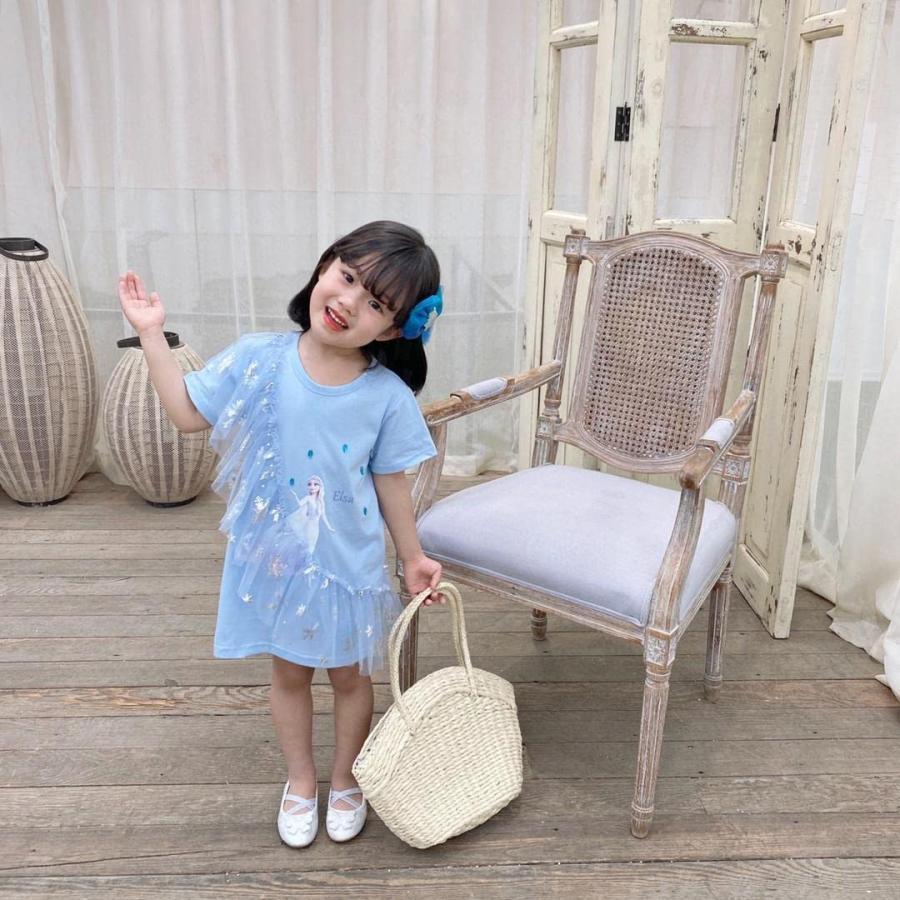 ロングTシャツ アナ雪 半袖 tシャツドレス 服 ベビー/キッズ スカート