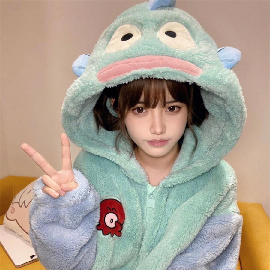 ハンギョドン パジャマ 着ぐるみ フランネル ロンパース 秋 冬
