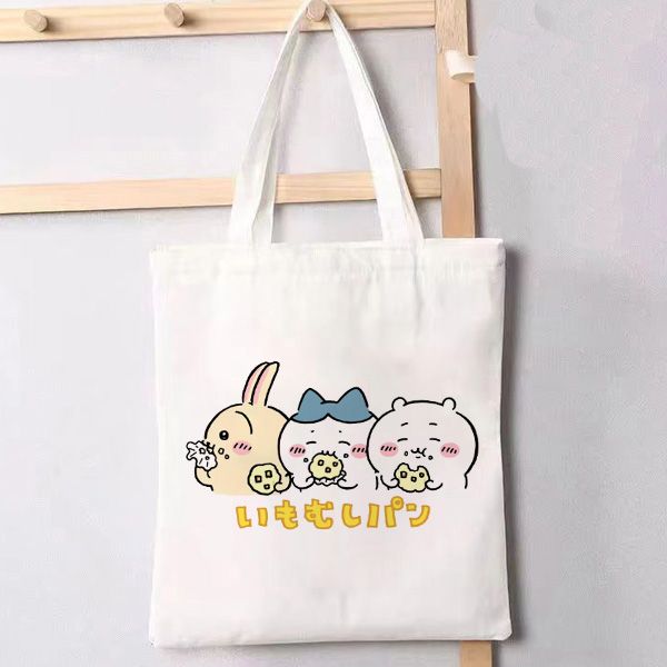ハチワレ うさぎ トートバッグ キャンバスバック ショルダー