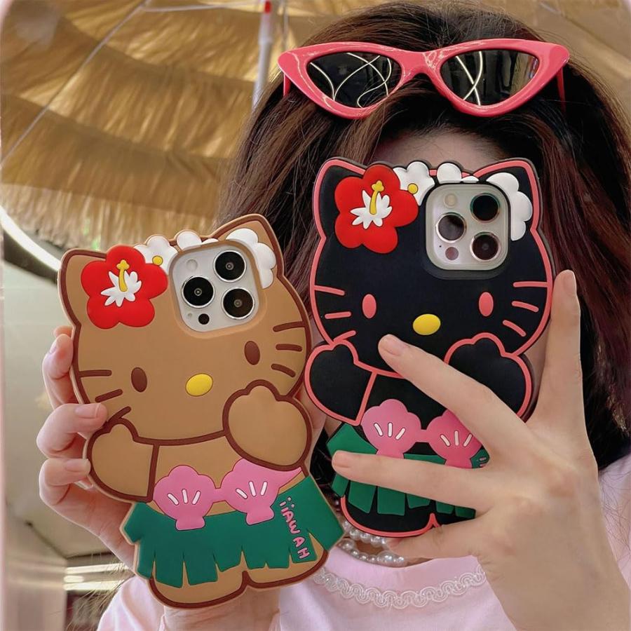 猫柄ちゃん iphone17スマホケース 猫柄 ハワイ風 日焼け猫柄 立体