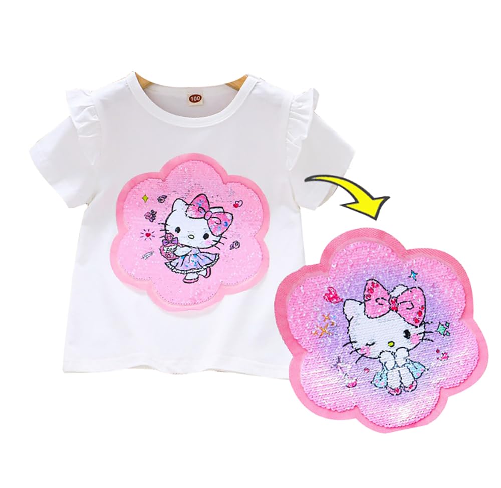 キティ キティちゃん柄 子供 tシャツ 半袖 スパンコール 柄替えtシャツ