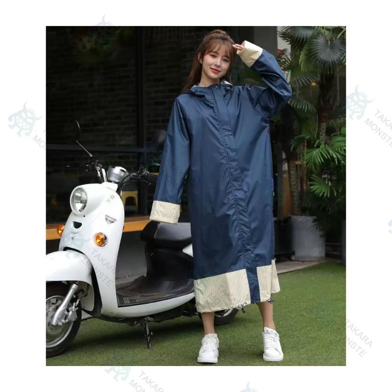 レディース レインコート ロング丈 自転車 リュック対応 レインウェア