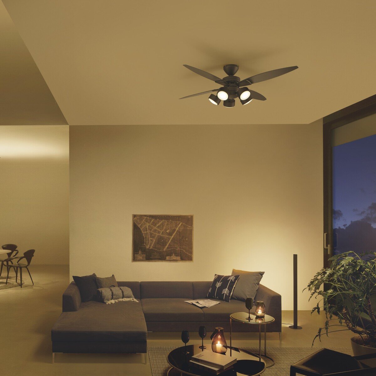 ①DAIKO/大光電気 シーリングファンライト 5灯 ブラック CSF-581B リモコン付き天井照明 LED 5灯 シーリングファン 4枚羽 黒 札幌 西野店 ①DAIKO/大光電気 シーリングファンライト 5灯 ブラック CSF-581B