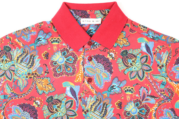 ETRO 半袖ポロシャツ 1Y800-4057 レッドxマルチカラー L 23072rd 【A23076】_1