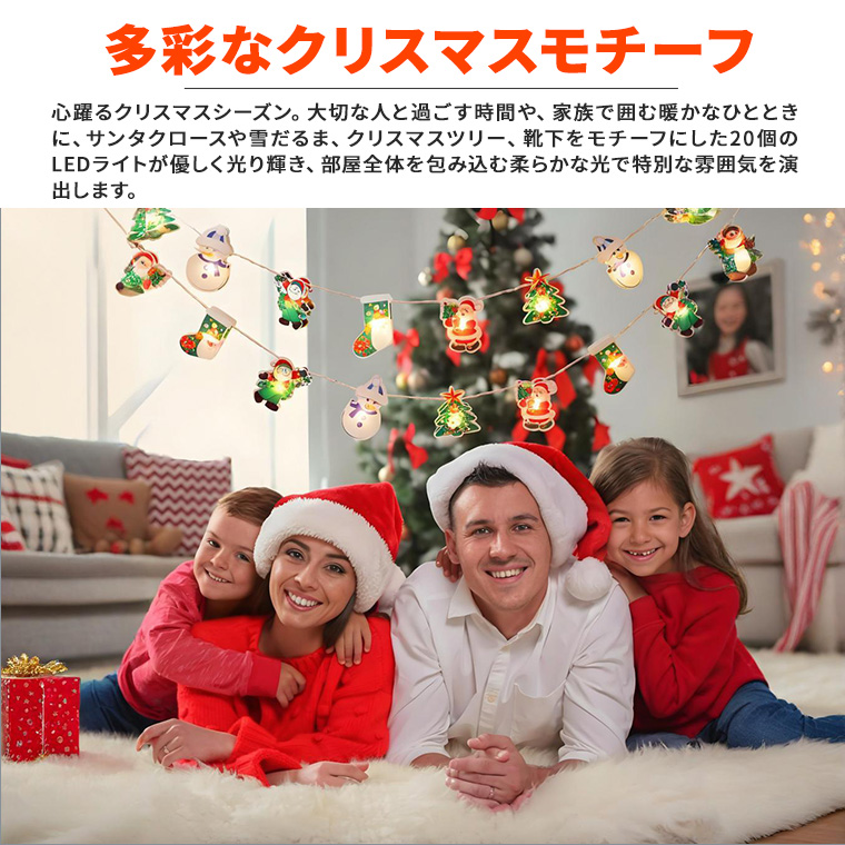 DENKO HOME（電光ホーム） クリスマス飾り 電飾 電池式 20球 長さ約