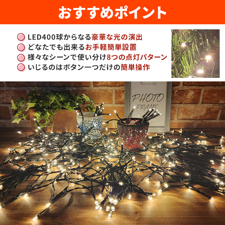 DENKO HOME（電光ホーム） LED ドレープライト クリスマス ツリー