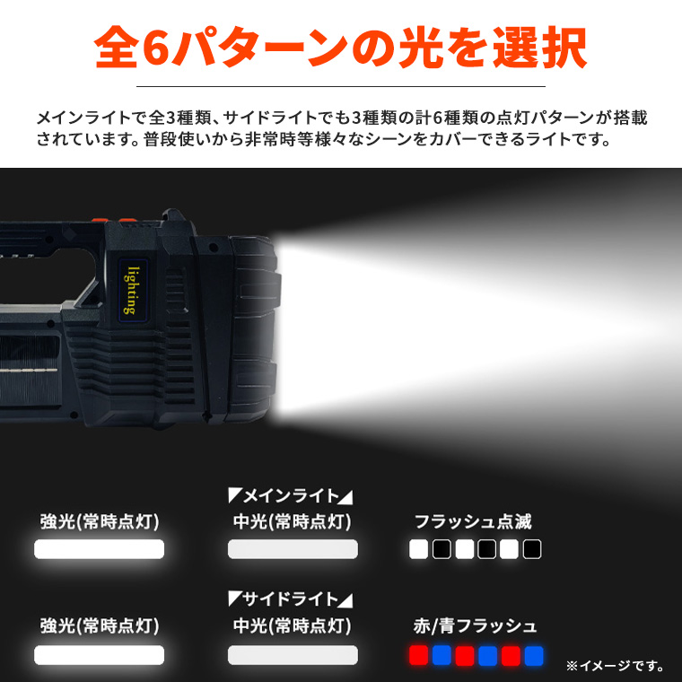 懐中電灯 LED ライト 高輝度 多機能 強力 作業灯 警告灯 非常灯 防災
