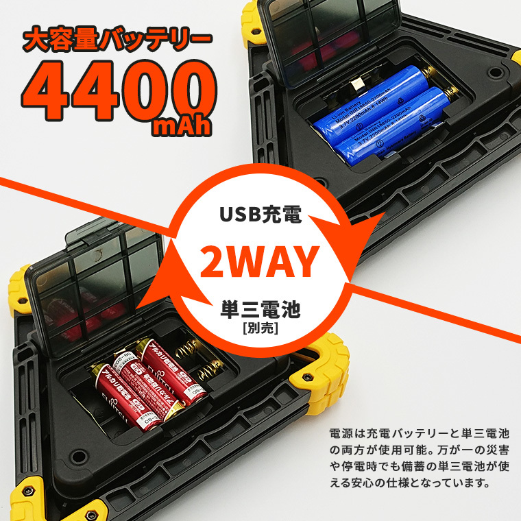 新品　電池交換式・充電式 ポータブル作業灯 磁石とUSBポート付き 新品 電池交換式・充電式 ポータブル作業灯 磁石とUSBポート付き