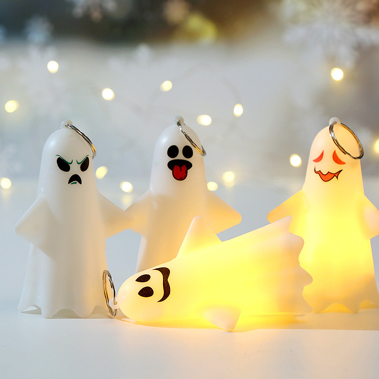 ハロウィン ライト おばけ 置物 高さ10.5cm 光る LED 電球色