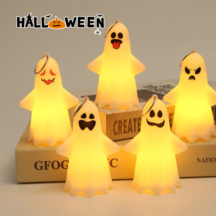 ハロウィン お届け物 ハロウィン ライト おばけ 置物 高さ10.5cm 光る LED 電球色