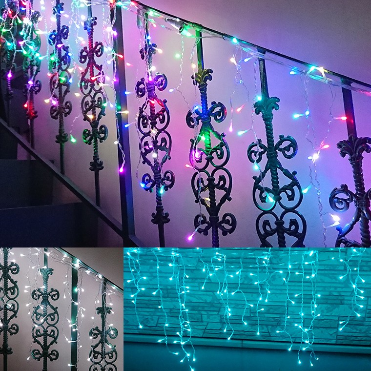 ②新品【3個セットでお得】イルミネーション つらら ブルー 5m 120球