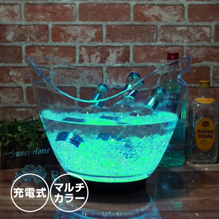 光るワインクーラー　楕円 光る ワインクーラー 楕円形 幅35cm×奥行25.5cm×高さ28.5cm マルチ