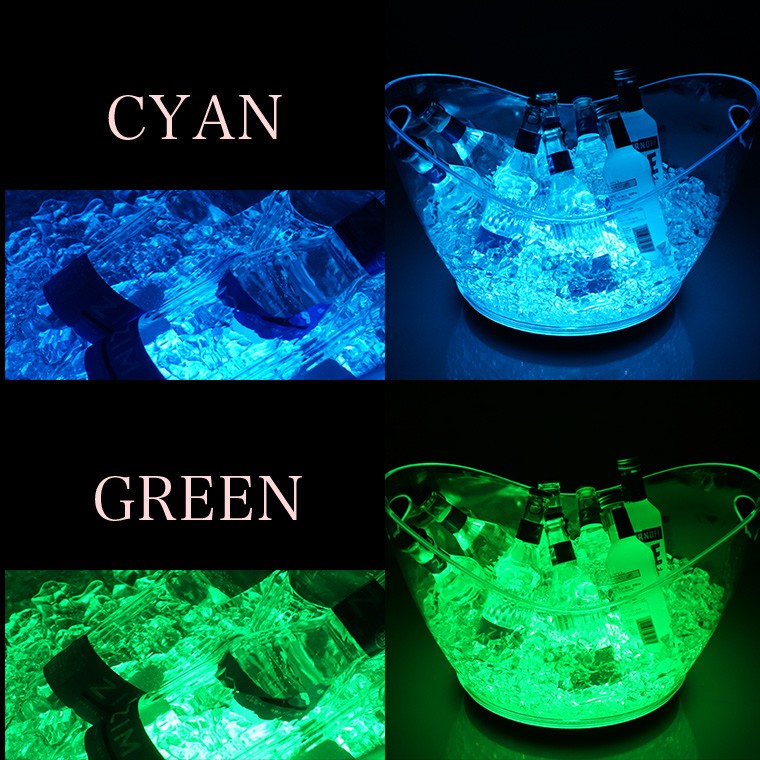 光る ワインクーラー 楕円形 幅41cm×奥行28cm×高さ28.5cm マルチカラー