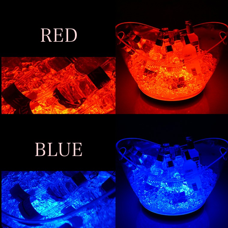 光る ワインクーラー 楕円形 幅41cm×奥行28cm×高さ28.5cm マルチカラー