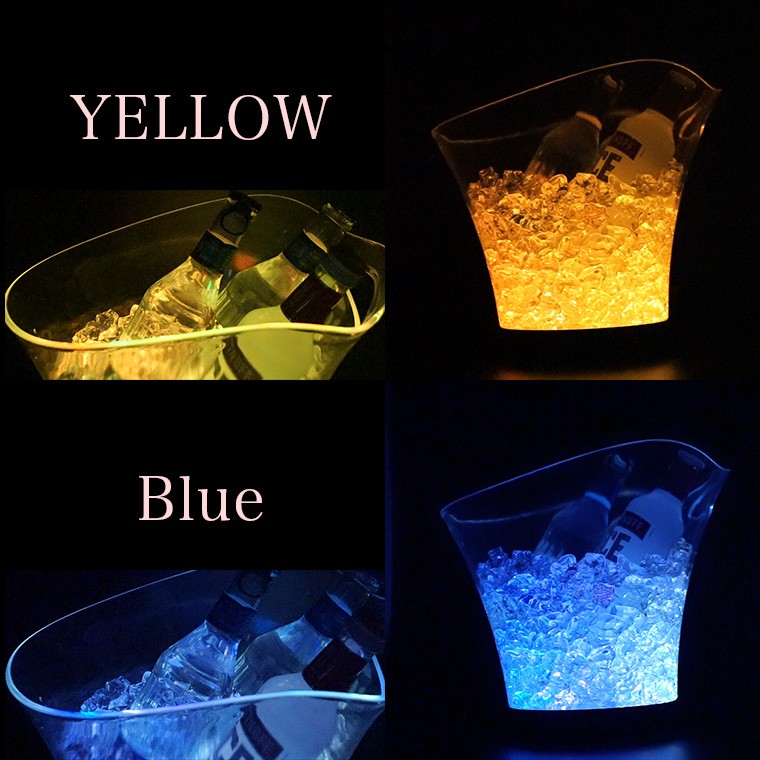 光る ワインクーラー 5.5L 中型 幅27.5cm×奥行23cm×高さ25cm 充電式 LED おしゃれ シャンパンクーラー