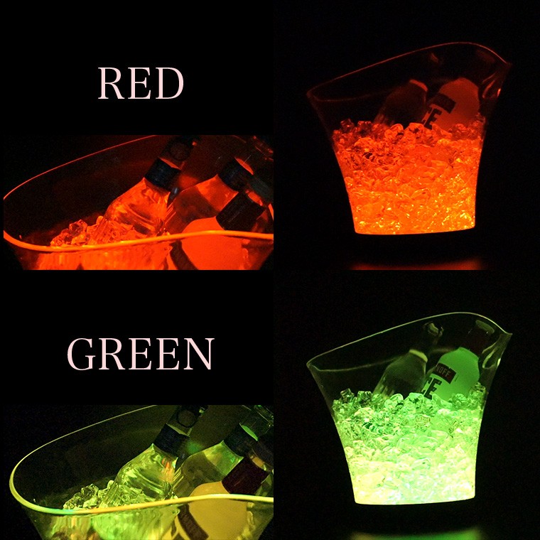 光る ワインクーラー 5.5L 中型 幅27.5cm×奥行23cm×高さ25cm 充電式 LED おしゃれ シャンパンクーラー