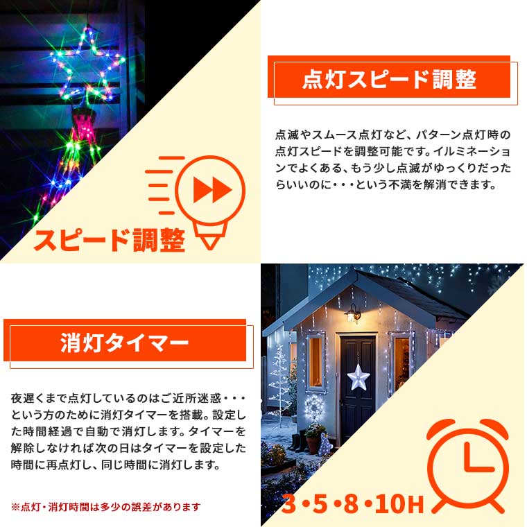 DENKO HOME（電光ホーム） イルミネーションライト 屋外 LED ドレープ