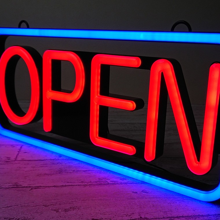 DENKO HOME（電光ホーム） ネオンサイン オープン 置き/吊り下げ両用