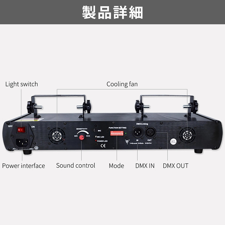 DENKO HOME（電光ホーム） レーザーライト 大型 5口 緑 黄 青 赤