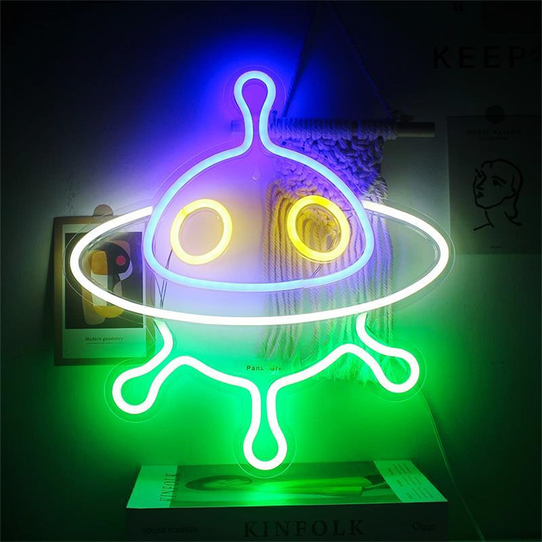 DENKO HOME（電光ホーム） LED ネオンサイン UFO 宇宙人 星人 宇宙船