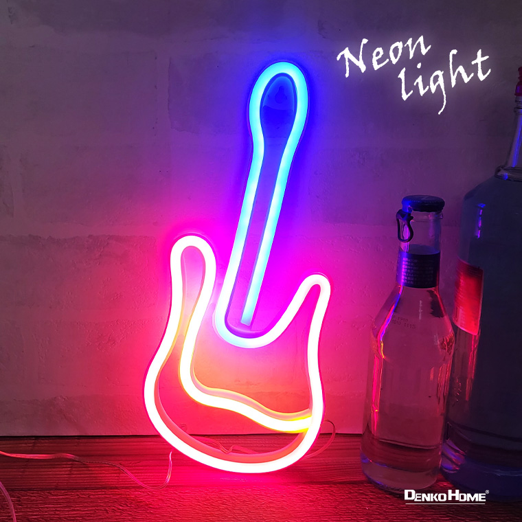 LED ネオンサイン ギター エレキギター USB 電池 ネオンライト LED ネオンサイン ギター エレキギター USB 電池 ネオンライト