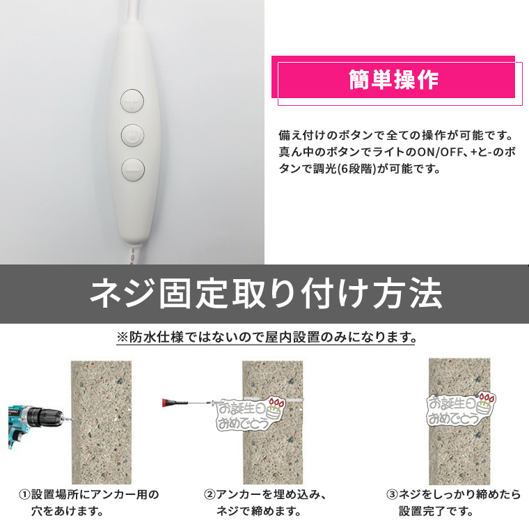 DENKO HOME（電光ホーム） LED ネオンサイン お誕生日おめでとう