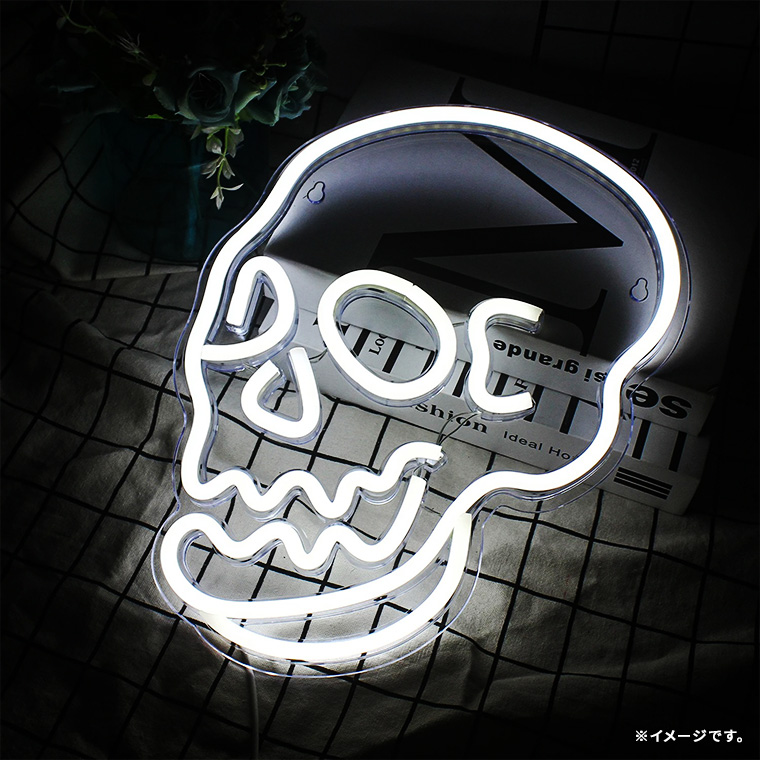 DENKO HOME（電光ホーム） LED ネオンサイン スカル ガイコツ