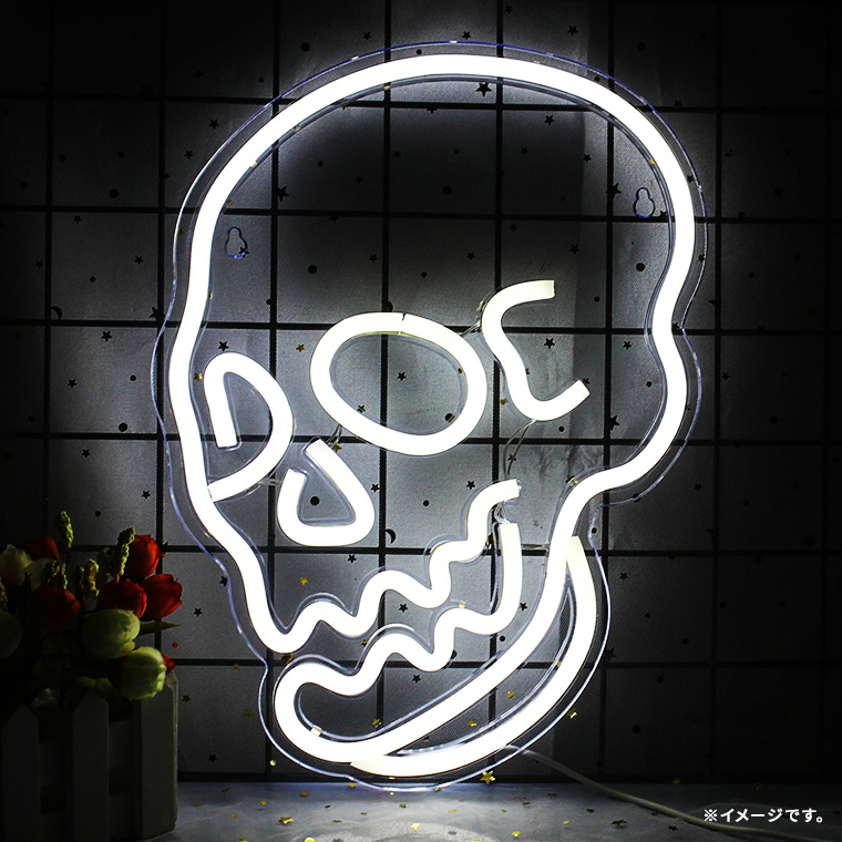 DENKO HOME（電光ホーム） LED ネオンサイン スカル ガイコツ
