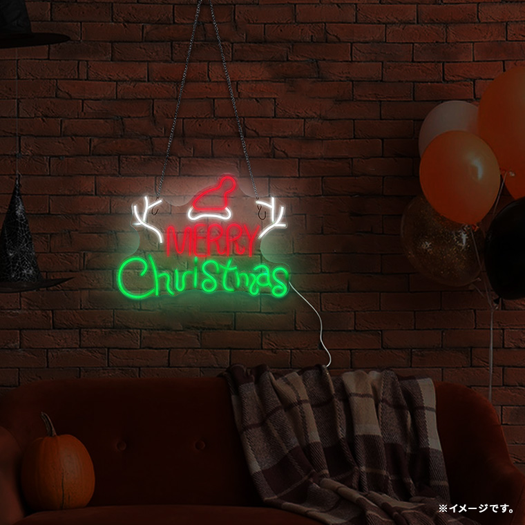LED ネオンサイン メリー クリスマス Merry Christmas ロング