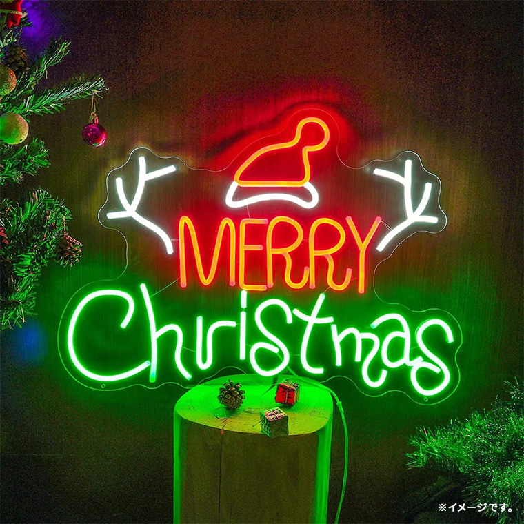 DENKO HOME（電光ホーム） LED ネオンサイン メリー クリスマス Merry