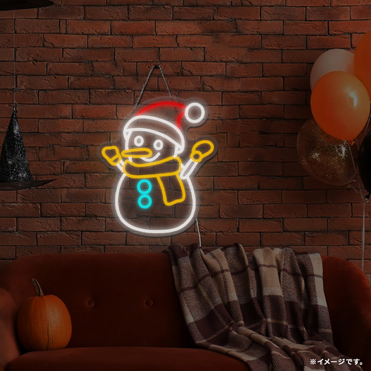 DENKO HOME（電光ホーム） LED ネオンサイン 雪ダルマ スノーマン