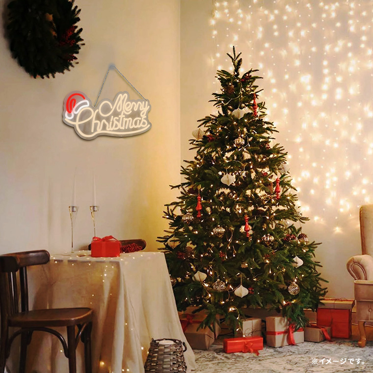 DENKO HOME（電光ホーム） LED ネオンサイン メリー クリスマス Merry