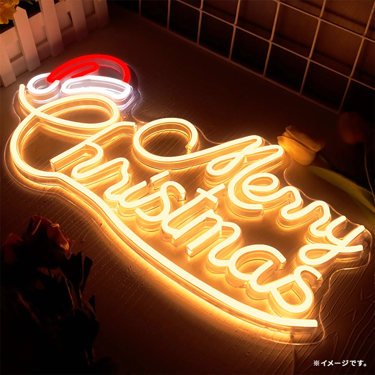DENKO HOME（電光ホーム） LED ネオンサイン メリー クリスマス Merry