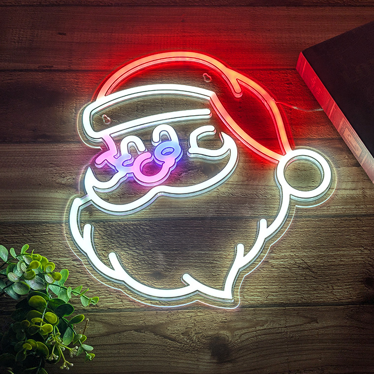 DENKO HOME（電光ホーム） LED ネオンサイン サンタクロース フェイス