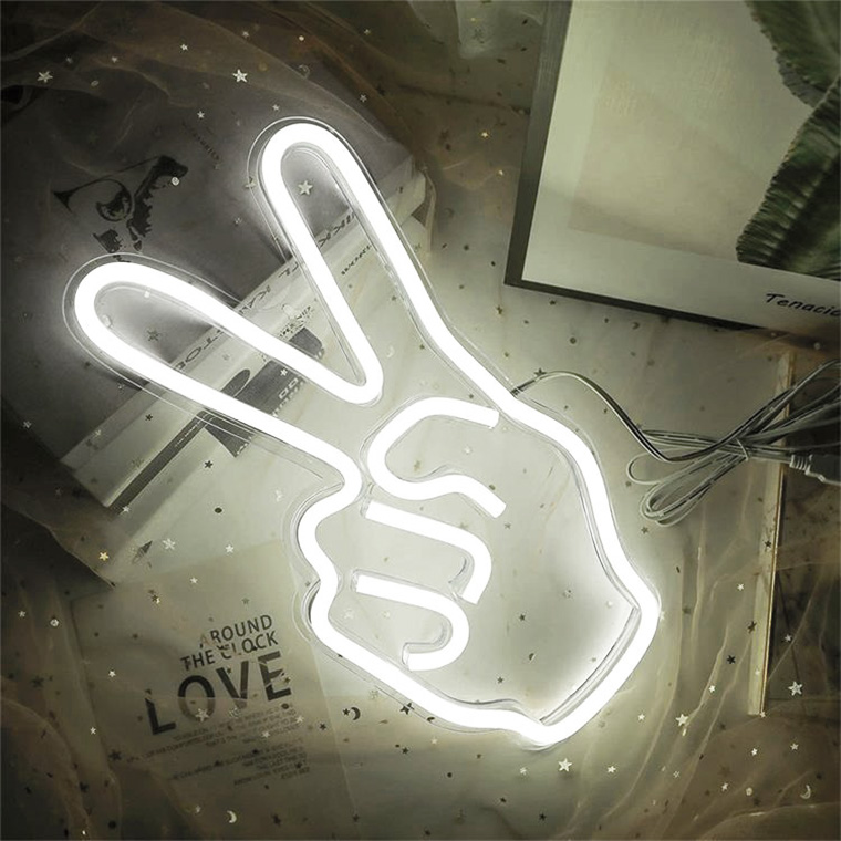 LED ネオンサイン ピース Vサイン チョキUSB電源 ネオンライト LED ネオンサイン ピース Vサイン チョキUSB電源 ネオンライト