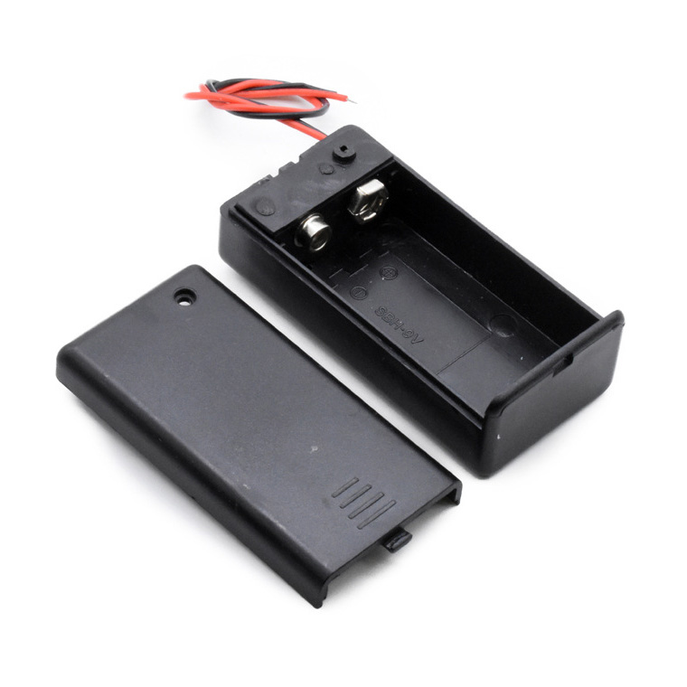 DENKO HOME 9V 角型 006P 電池ボックス スイッチ 導線付
