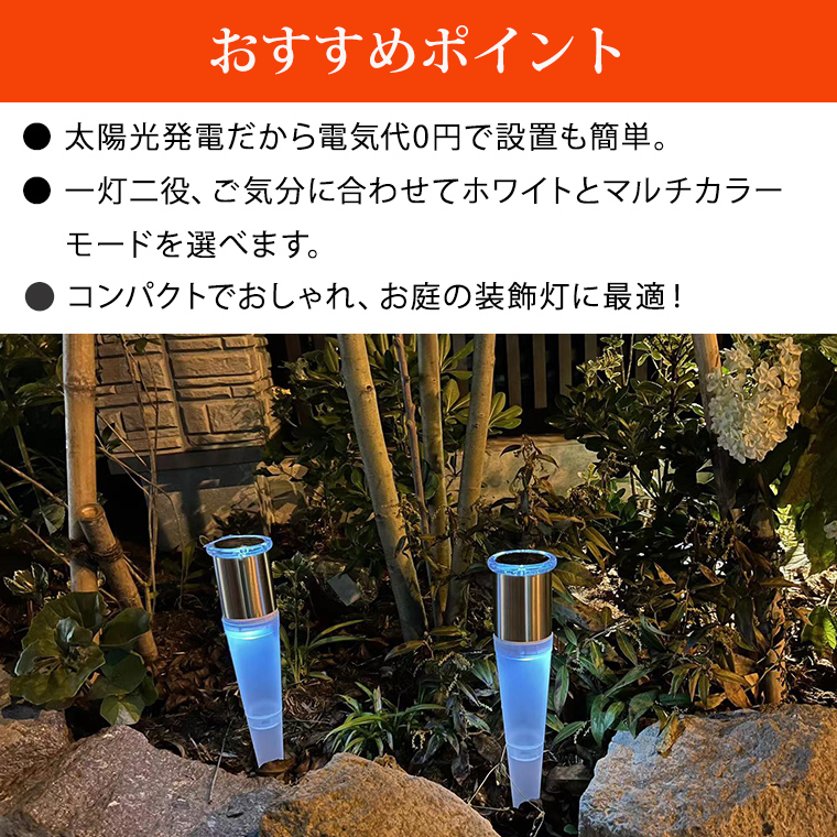 DENKO HOME（電光ホーム） ガーデンライト ソーラーライト 屋外 2個