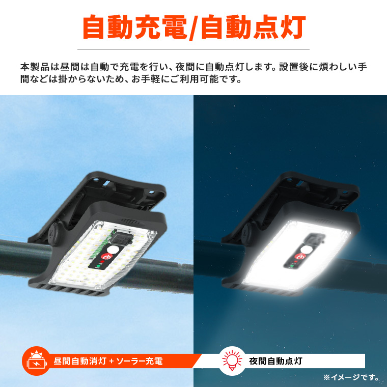クリップ式 ソーラー センサーライト 人感センサー ライト