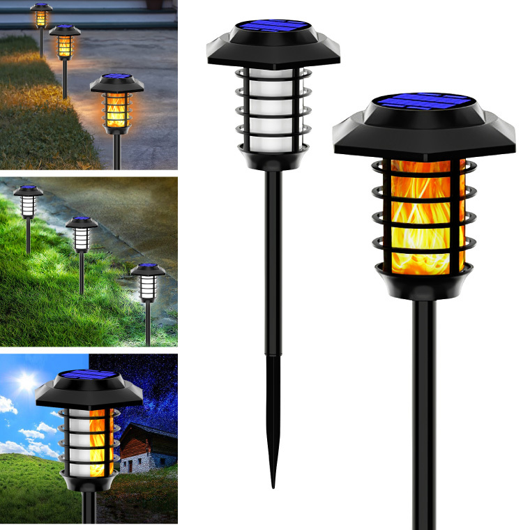 DENKO HOME（電光ホーム） ソーラー ガーデンライト 炎 白 led 2色切替