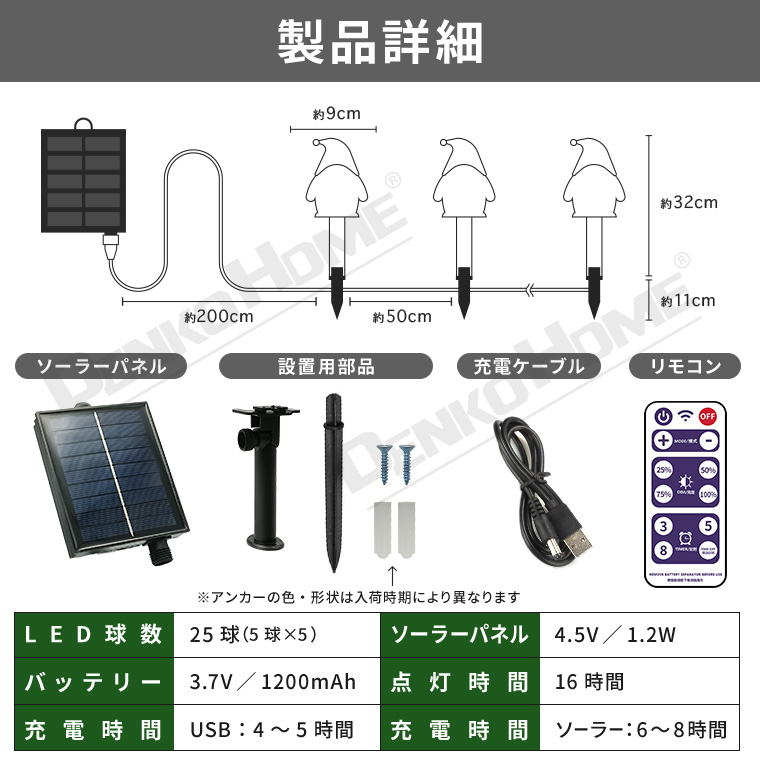 DENKO HOME（電光ホーム） ソーラー イルミネーション クリスマス