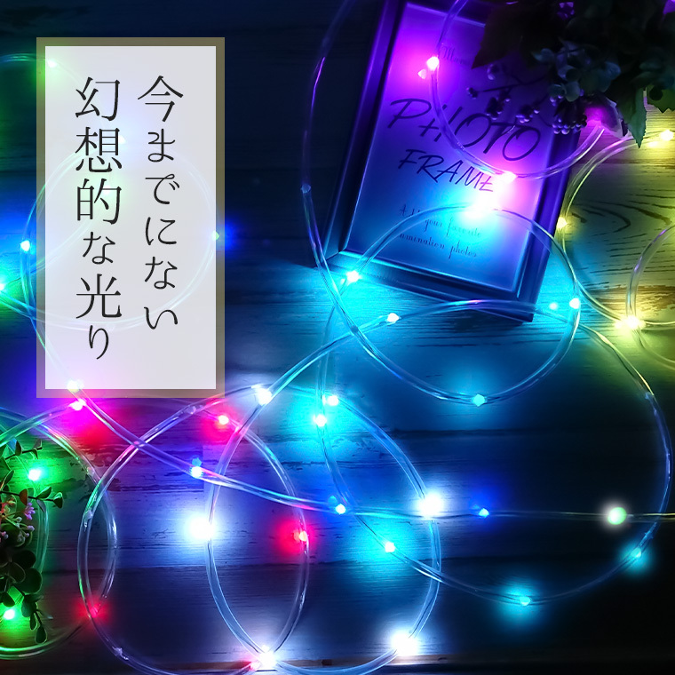 DENKO HOME ロープライト チューブライト LED 100球 10m マルチ