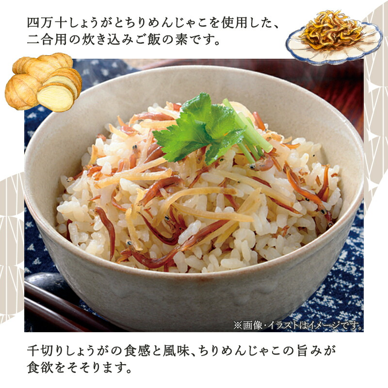 四万十しょうが、ちりめんじゃこ、ご飯の素