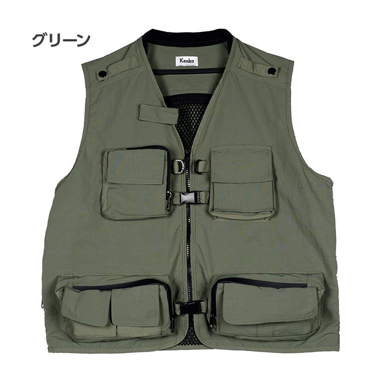 12ポケット多機能収納ベスト アウトドアベスト 多機能ベスト 釣り
