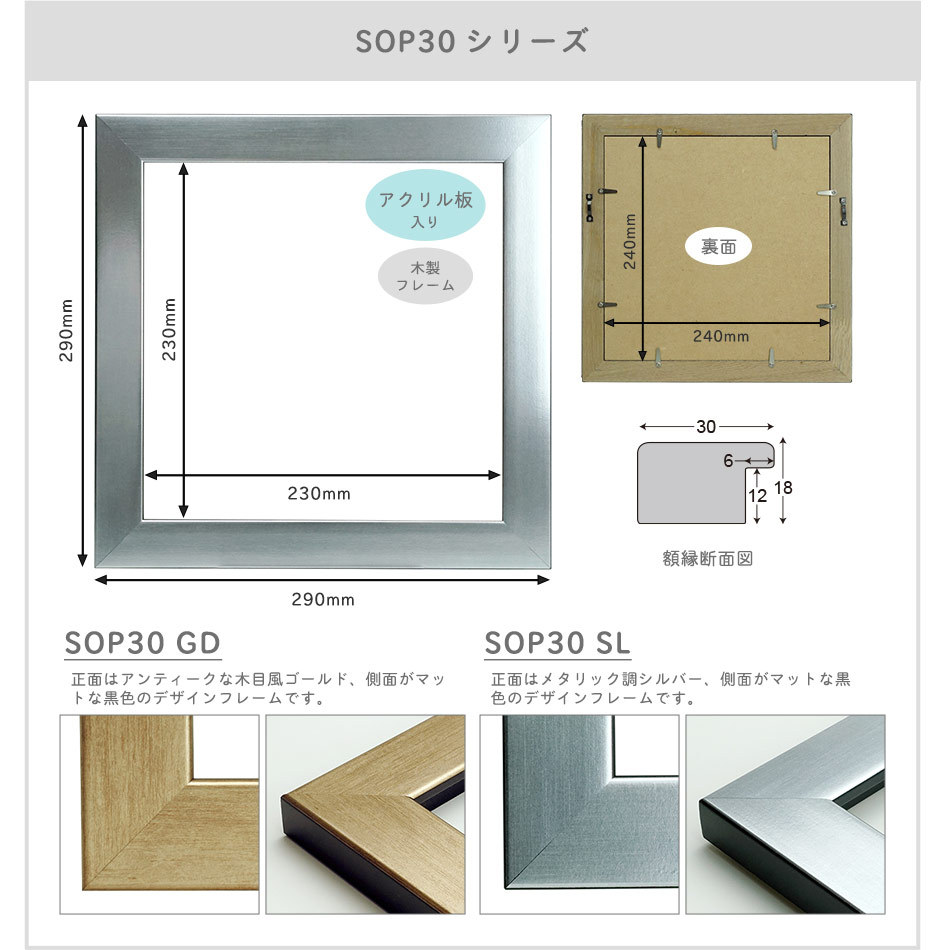 万丈 CD ジャケット 額 25角 24×24cmサイズ専用 フレーム SOP30