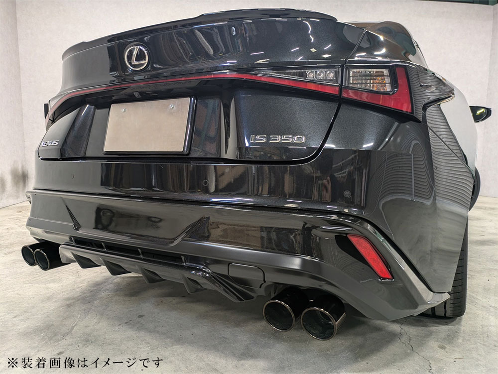 2本出しx2本 段付マフラーカッター クロームブラック 右長 左長