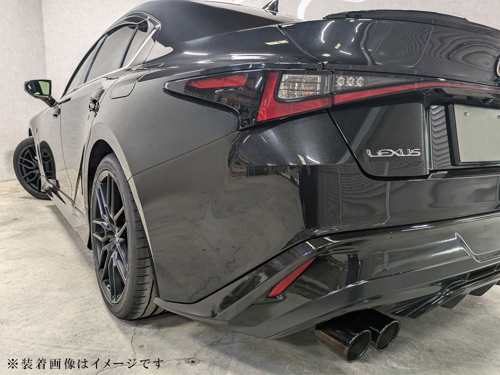 2本出し 段付マフラーカッター クロームブラック 右長 デュアル