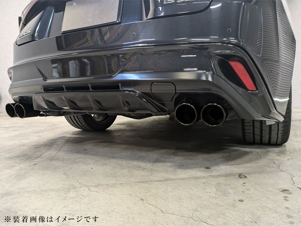 2本出しx2本 段付マフラーカッター クロームブラック 右長 左長
