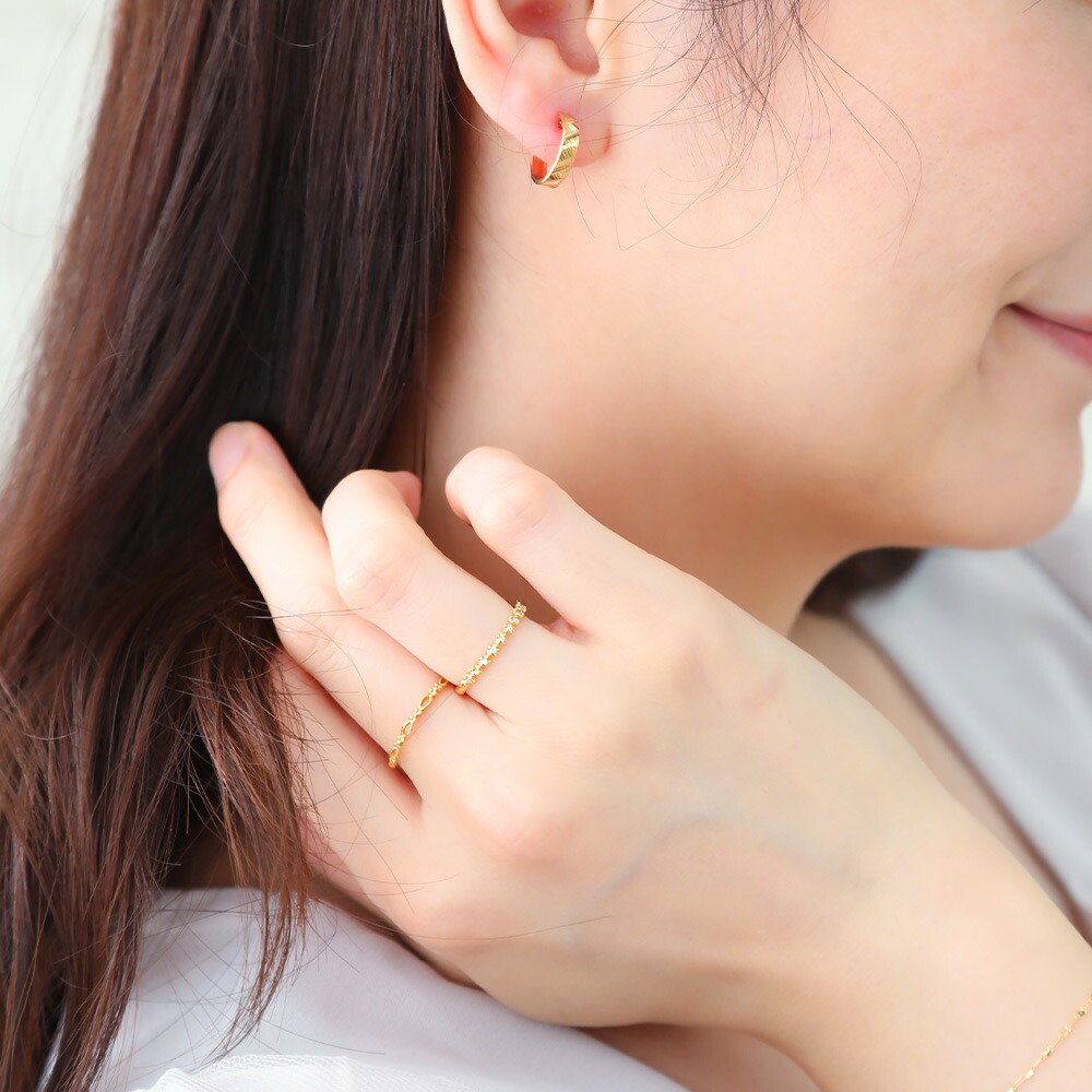 18金 指輪 18K イエローゴールド 「Tirana Dress リング」[K18 可愛い