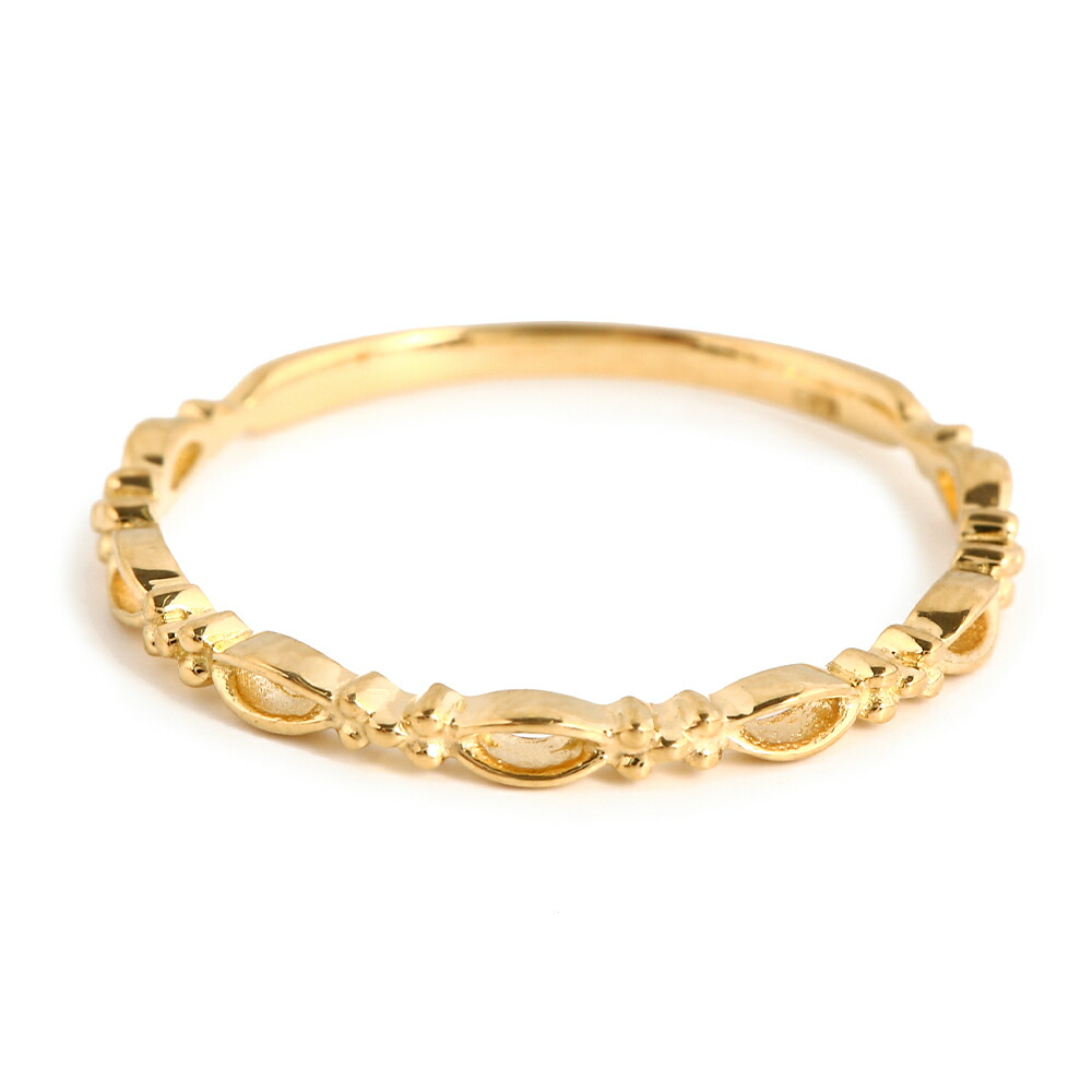 18金 指輪 18K イエローゴールド 「Tirana Dress リング」[K18 可愛い