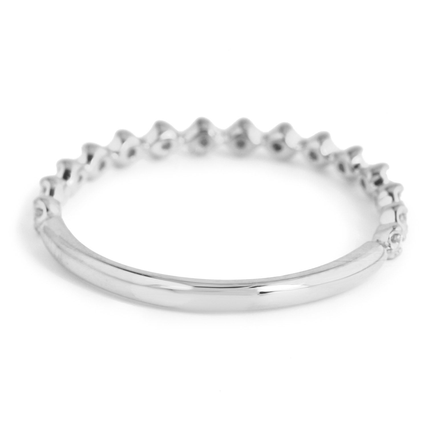 18金 ダイヤモンド 指輪 18K ホワイトゴールド ハーフ エタニティ